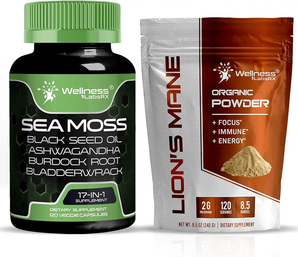 Sea Moss Capsules Lions Mane Powder 2000mg D491009