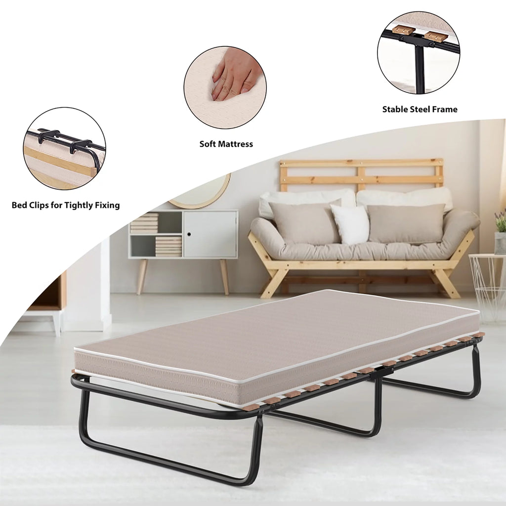 Folding Bed with Memory Foam Mattress A171552