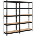5-Shelf Adjustable Steel Storage Shelf Unit, Black, 2 Pack G11438