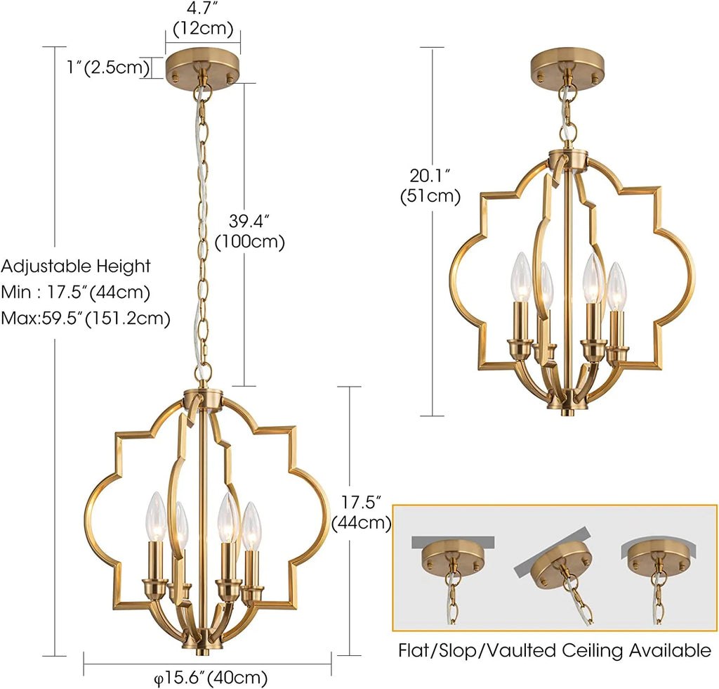 Gold 4 Light Chandelier Z880