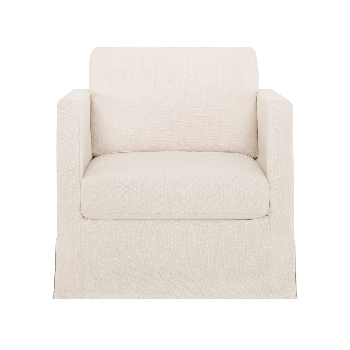 Cream Slipcover Swivel Chair Y532253