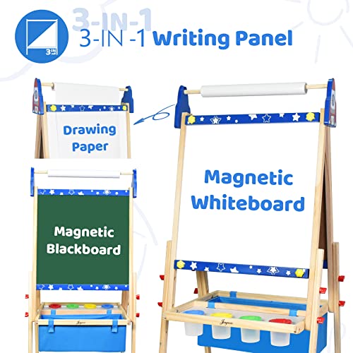 Adjustable Wooden Kids Art Easel with Whiteboard & Chalkboard Y87781