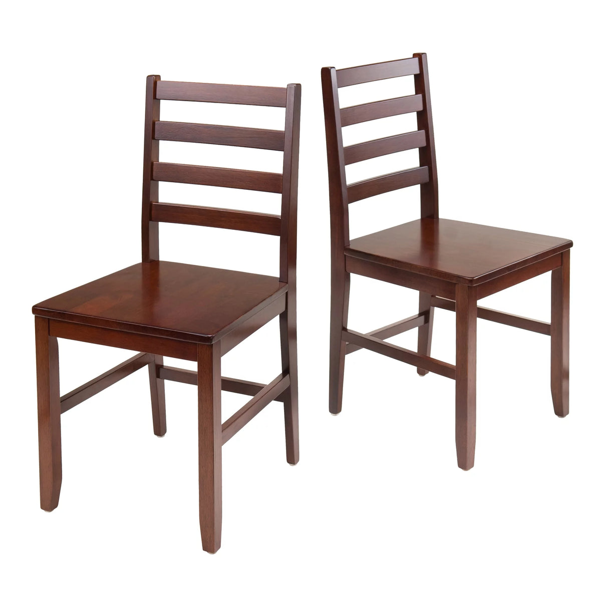 5 Pc Extendable Table & 4 Ladder Back Chairs Walnut Finish J8183