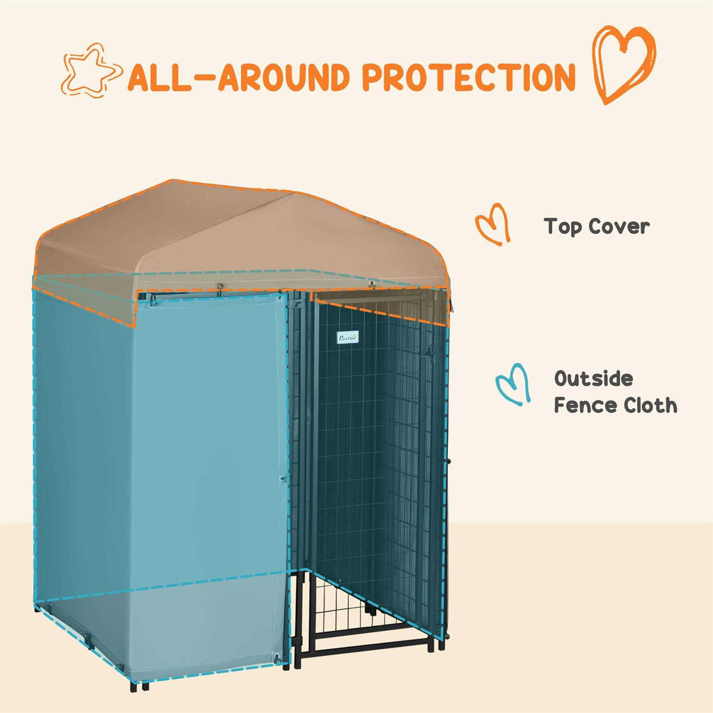 4 x 4 x 6 ft. Outdoor Dog Kennel with Waterproof Canopy Y306212