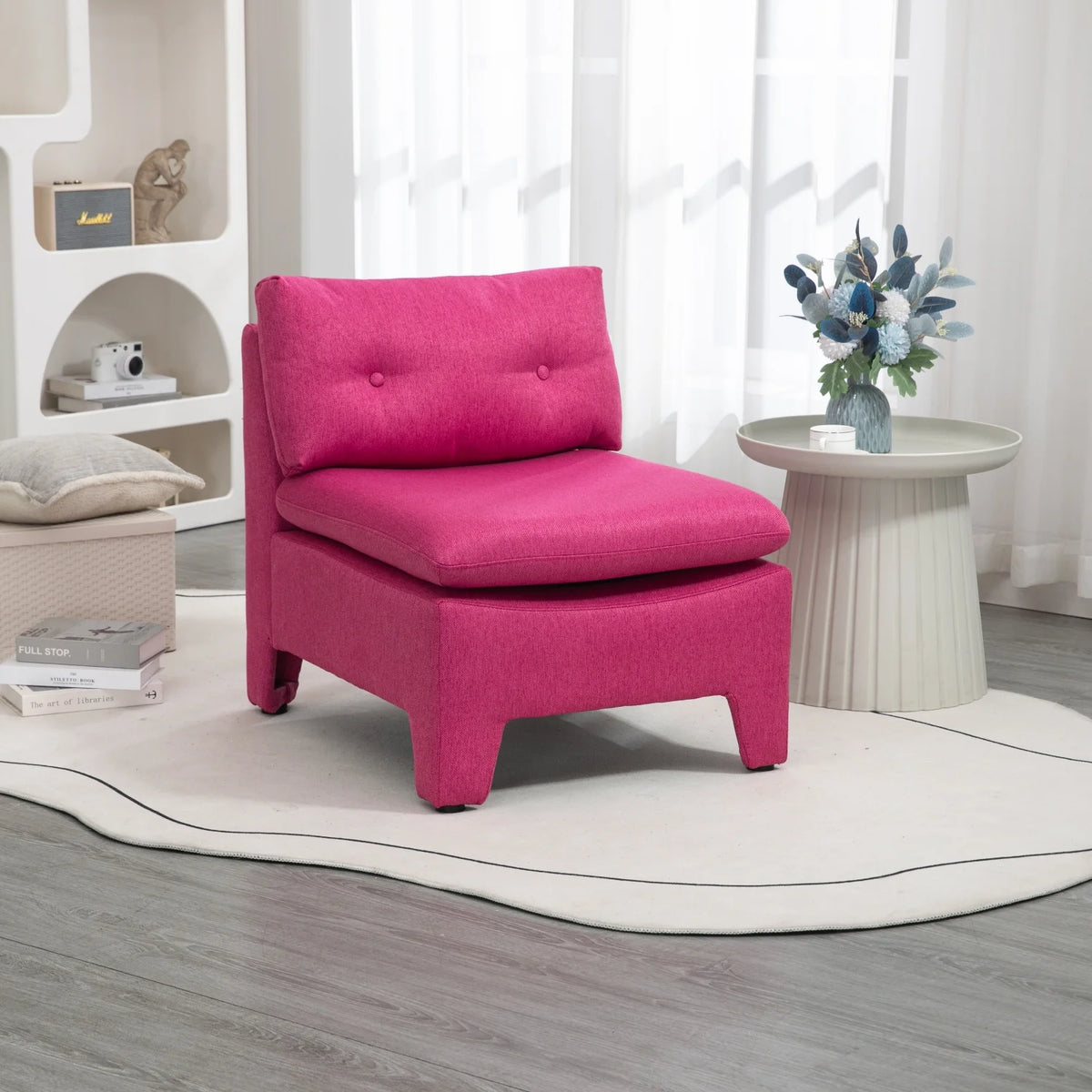 Oversized Linen Accent Barrel Chair O5954