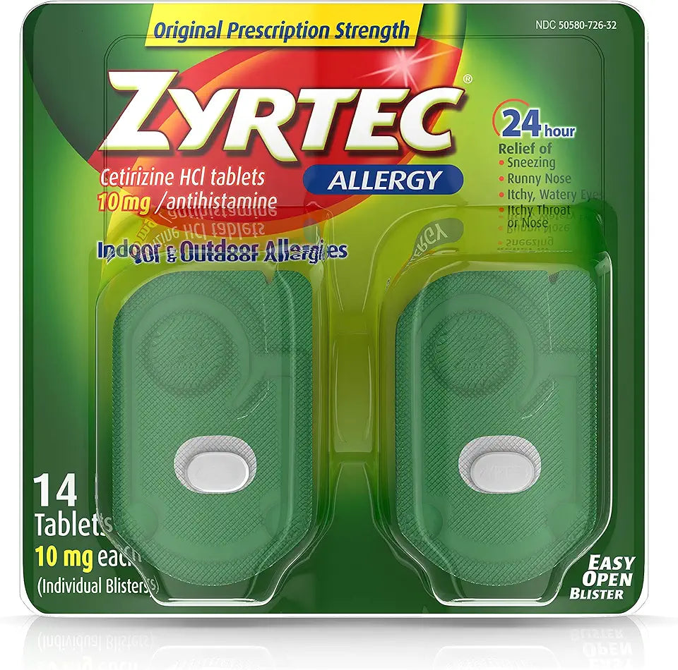 10 mg Cetirizine HCl 14 Count Allergy Relief Tablets Y315496