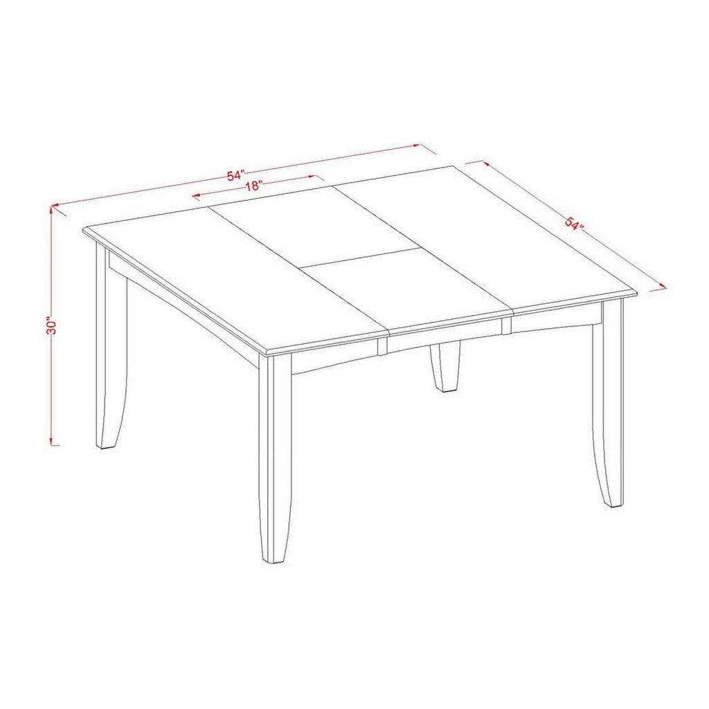 Modern Square Wood Dining Table in Saddle Brown M660356