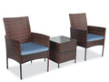 3 Piece Grey Rattan Porch Furniture Set C65921