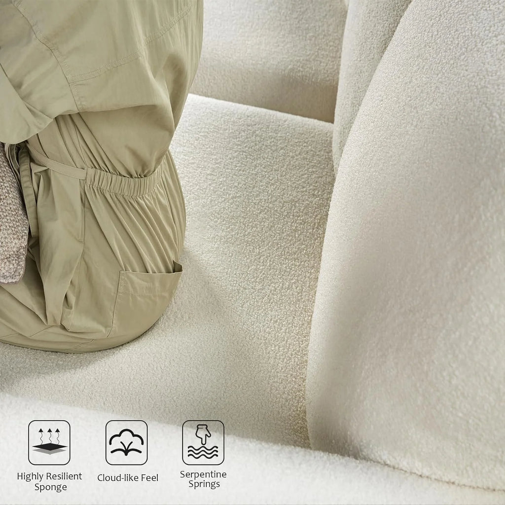 Beige Chenille 3 Seater Sofa B3729