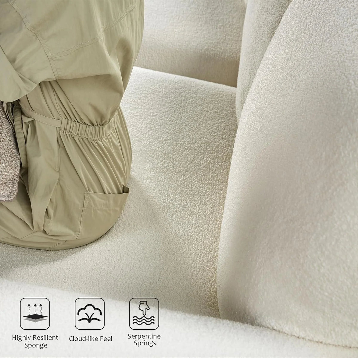 Beige Chenille 3 Seater Sofa B3729