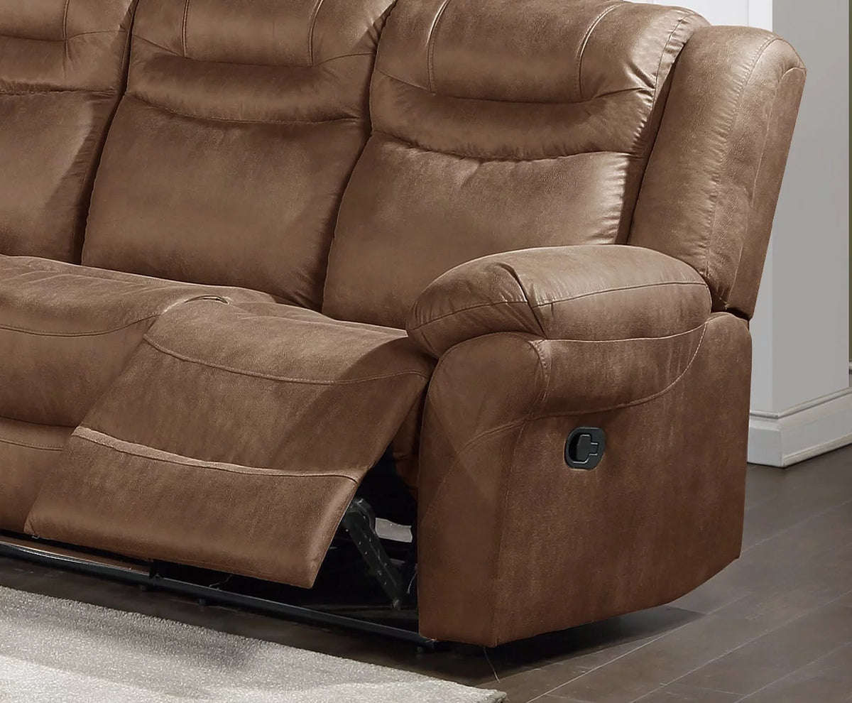 Dark Brown Leatherette Motion Sofa Loveseat 2pcs A975182