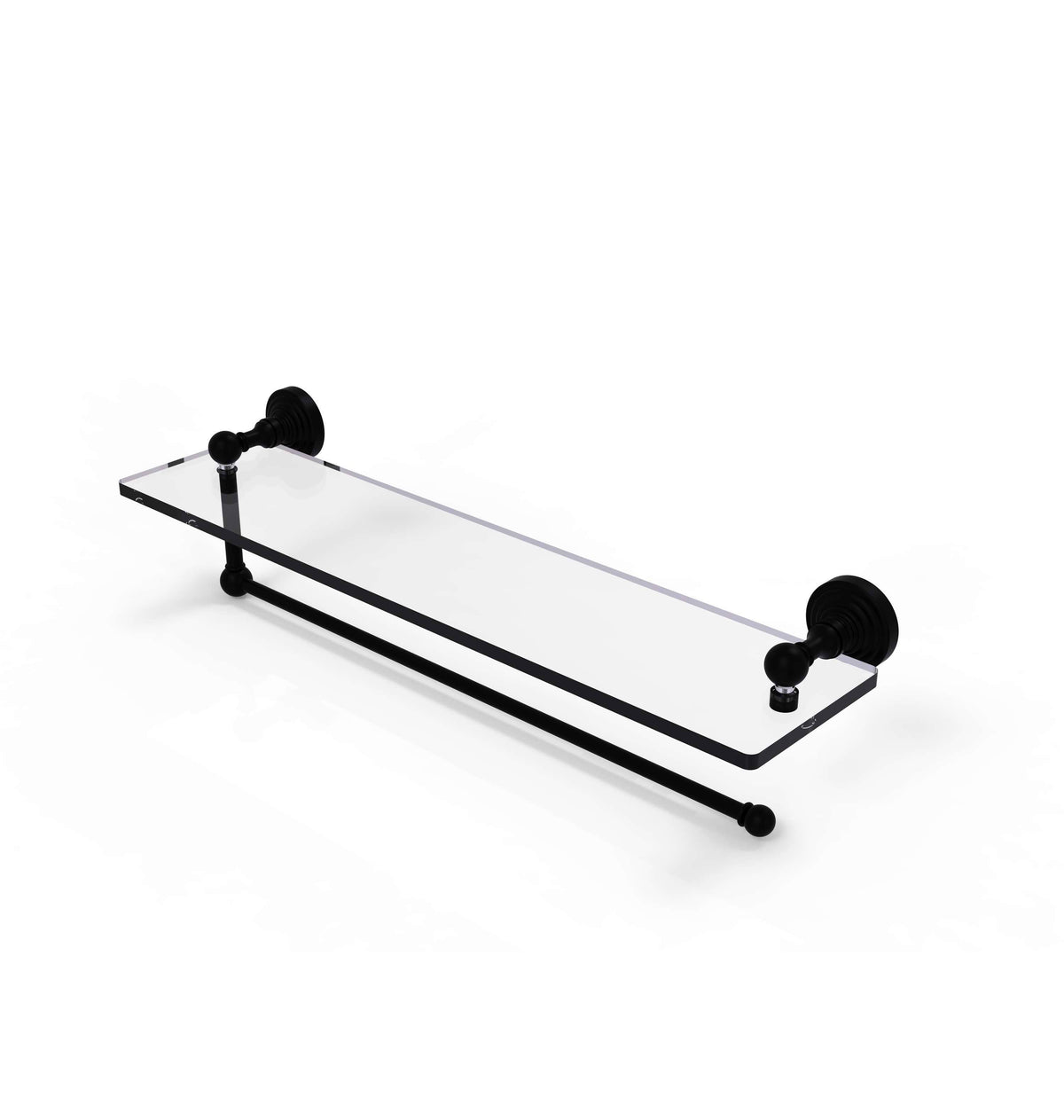 Matte Black Paper Towel Holder with Glass Shelf Z9247
