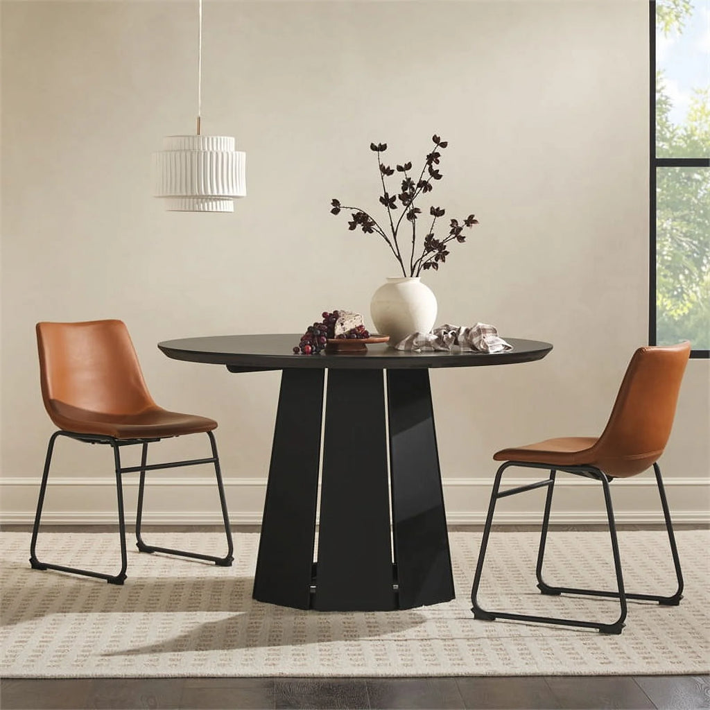 Black Round Pedestal Dining Table E41468