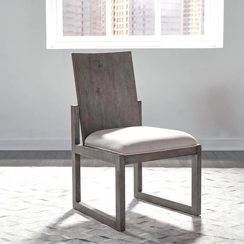 Panel Back Side Chair Set of 2 Grey R64715