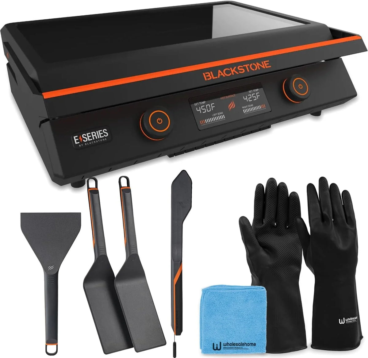 22 Inch Electric Nonstick Tabletop Griddle with Lid and Accessories Y29415